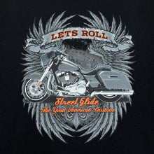 Load image into Gallery viewer, Russell Athletic STREET GLIDE “Let’s Roll” Biker Souvenir Spellout Graphic T-Shirt
