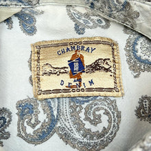 Load image into Gallery viewer, Vintage 90’s CHAMBRAY DENIM Paisley Patterned Long Sleeve Cotton Shirt

