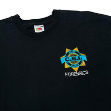 Load image into Gallery viewer, C.S.I. FORENSICS “Miami Florida” Embroidered Souvenir Logo Spellout Graphic T-Shirt
