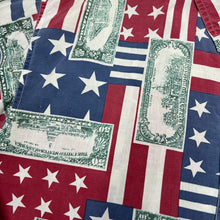 Load image into Gallery viewer, Vintage 90’s S.T.R Dollar Bill USA Flag All-Over Print Long Sleeve Cotton Shirt
