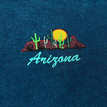 Load image into Gallery viewer, Vintage ARIZONA Desert Cactus Embroidered Souvenir Spellout Acid Washed Polo Shirt
