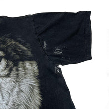 Load image into Gallery viewer, Vintage HEAVY METAL Wolf Portrait Animal Nature Wildlife Graphic Distressed T-Shirt
